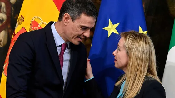 Sanchez e Meloni in un loro recente colloquio, dal sito del Governo italiano