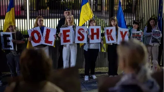 Una manifestazione per la liberazione di Oleshky / ANSA