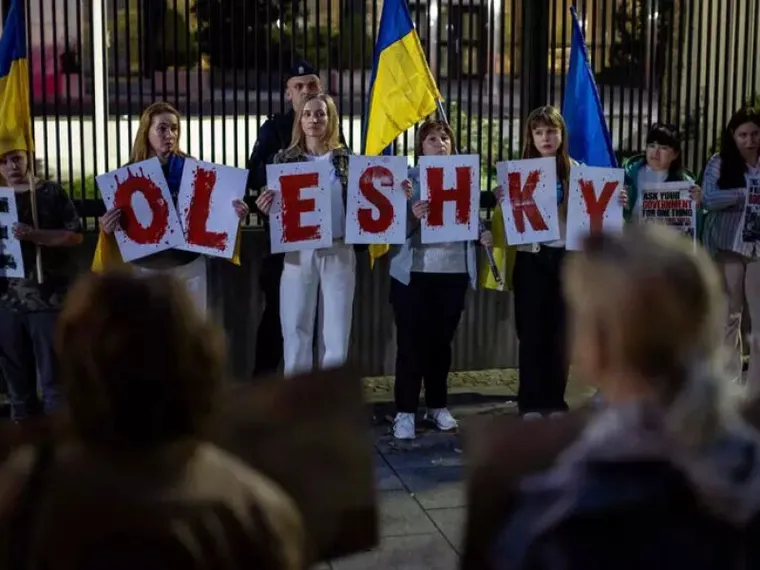 Una manifestazione per la liberazione di Oleshky / ANSA