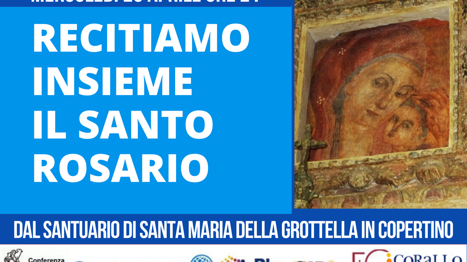La preghiera del Rosario per l'Italia dal Santuario a Copertino