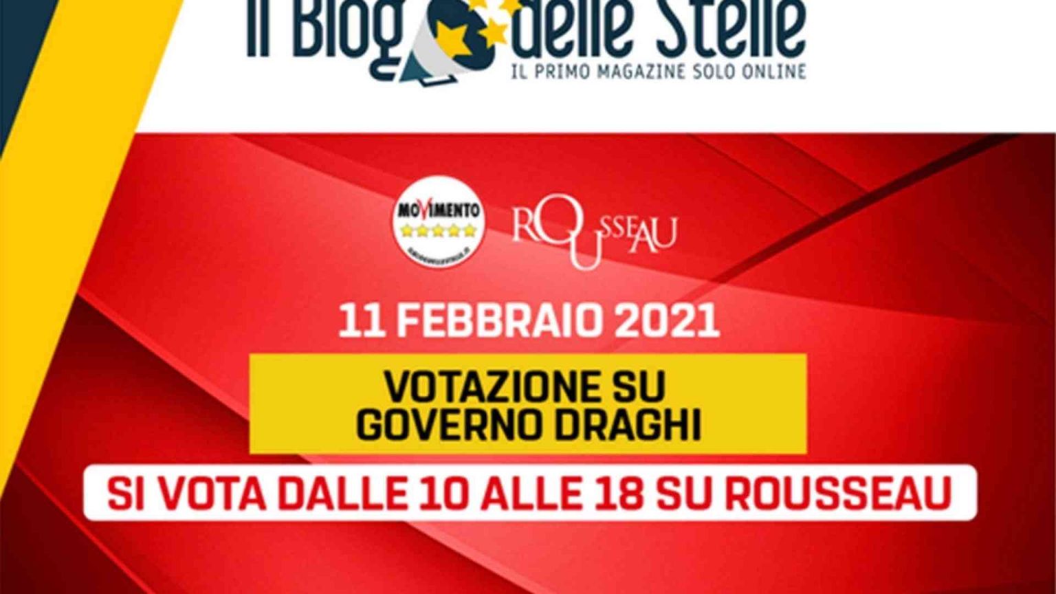 Il 59% vota sì, via libera dei 5 stelle al governo Draghi
