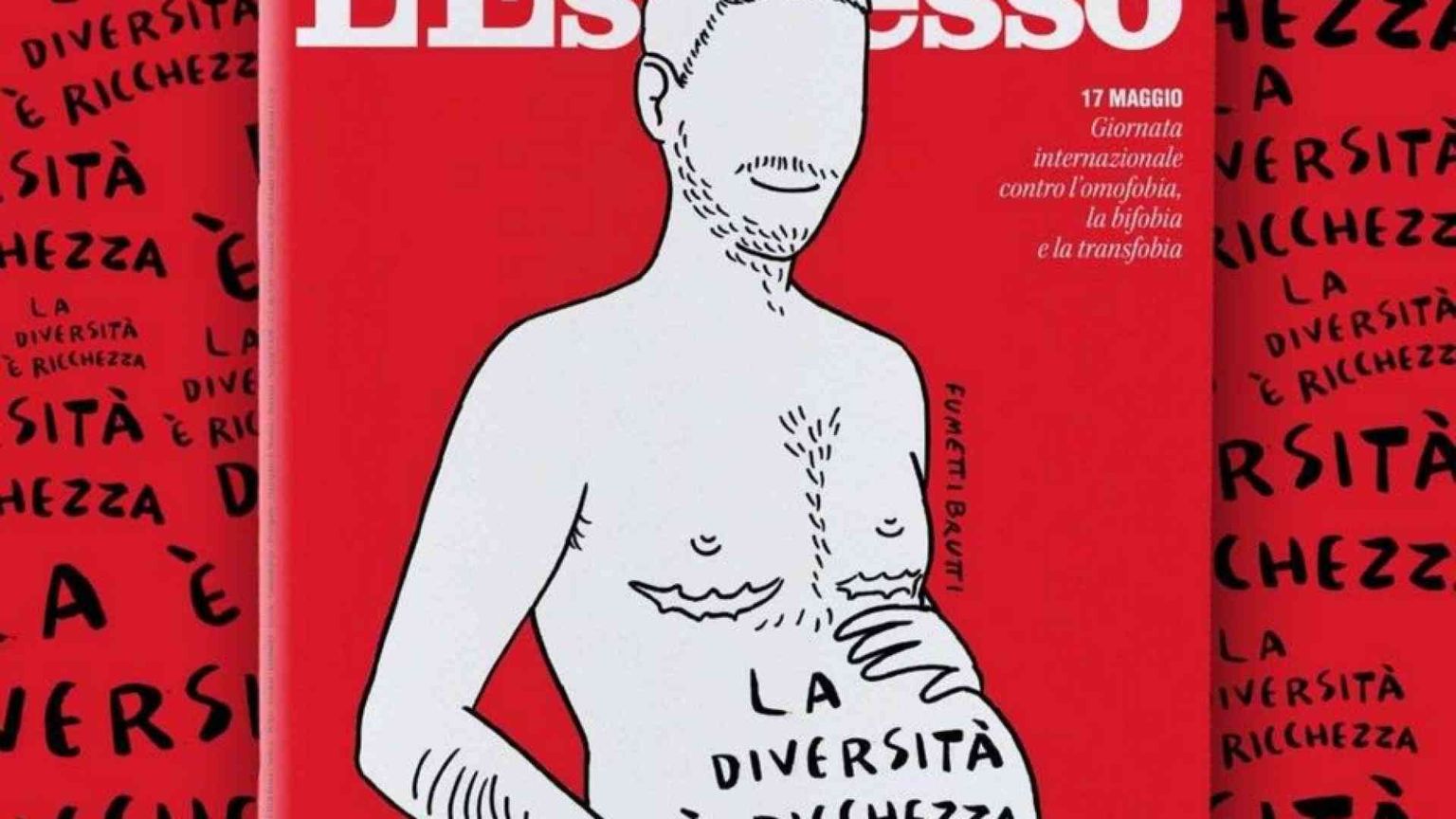 Espresso, copertina-choc sull'uomo «incinto»