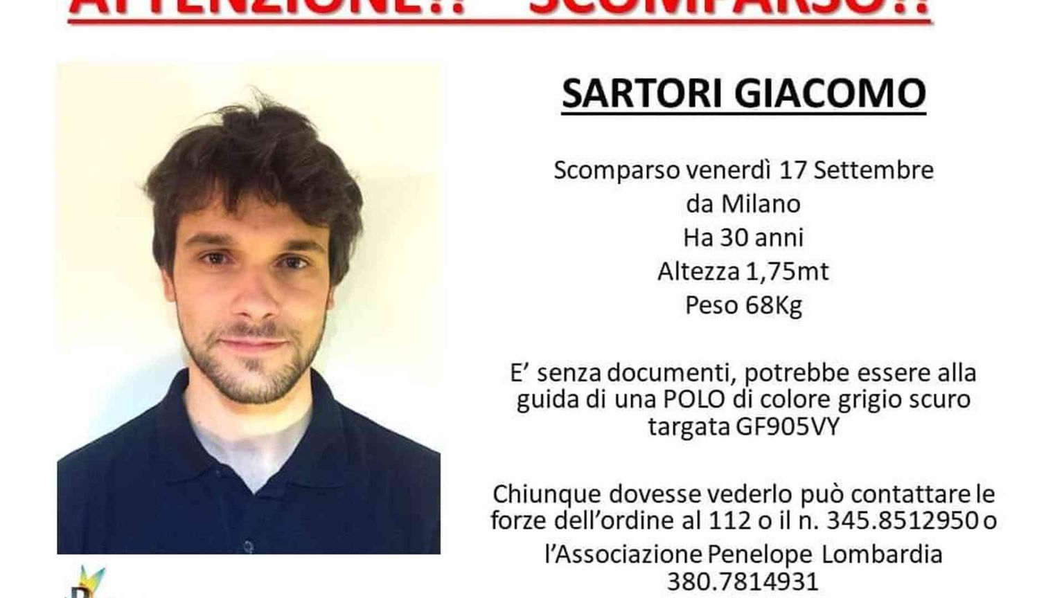 Il corpo di Giacomo Sartori è stato trovato a Casorate Primo, nel Pavese