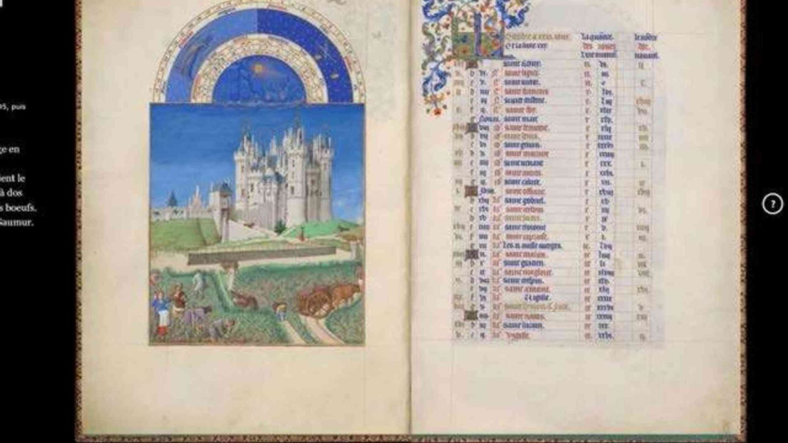 Splendori miniati: le "Très riches heures du Duc de Berry" si sfogliano online