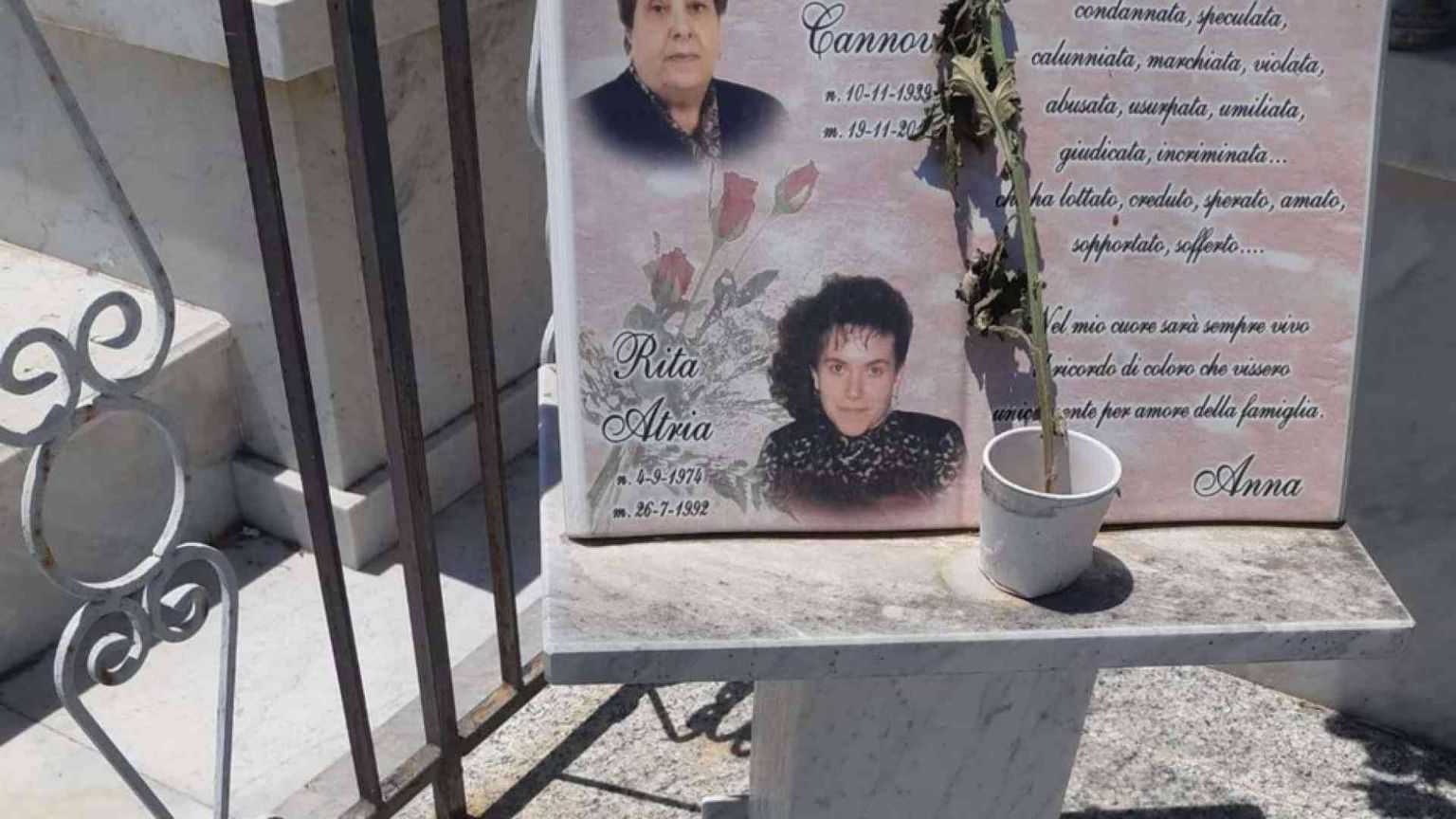 Sulla tomba di Rita, la "picciridda" lasciata sola