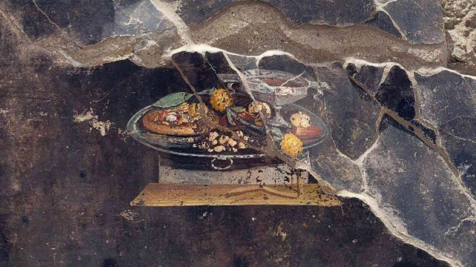 Scoperto a Pompei un affresco con una "pizza"