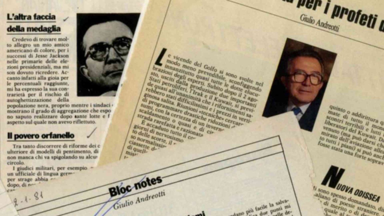 Online “Bloc Notes”, la rubrica di Giulio Andreotti per “L’Europeo”