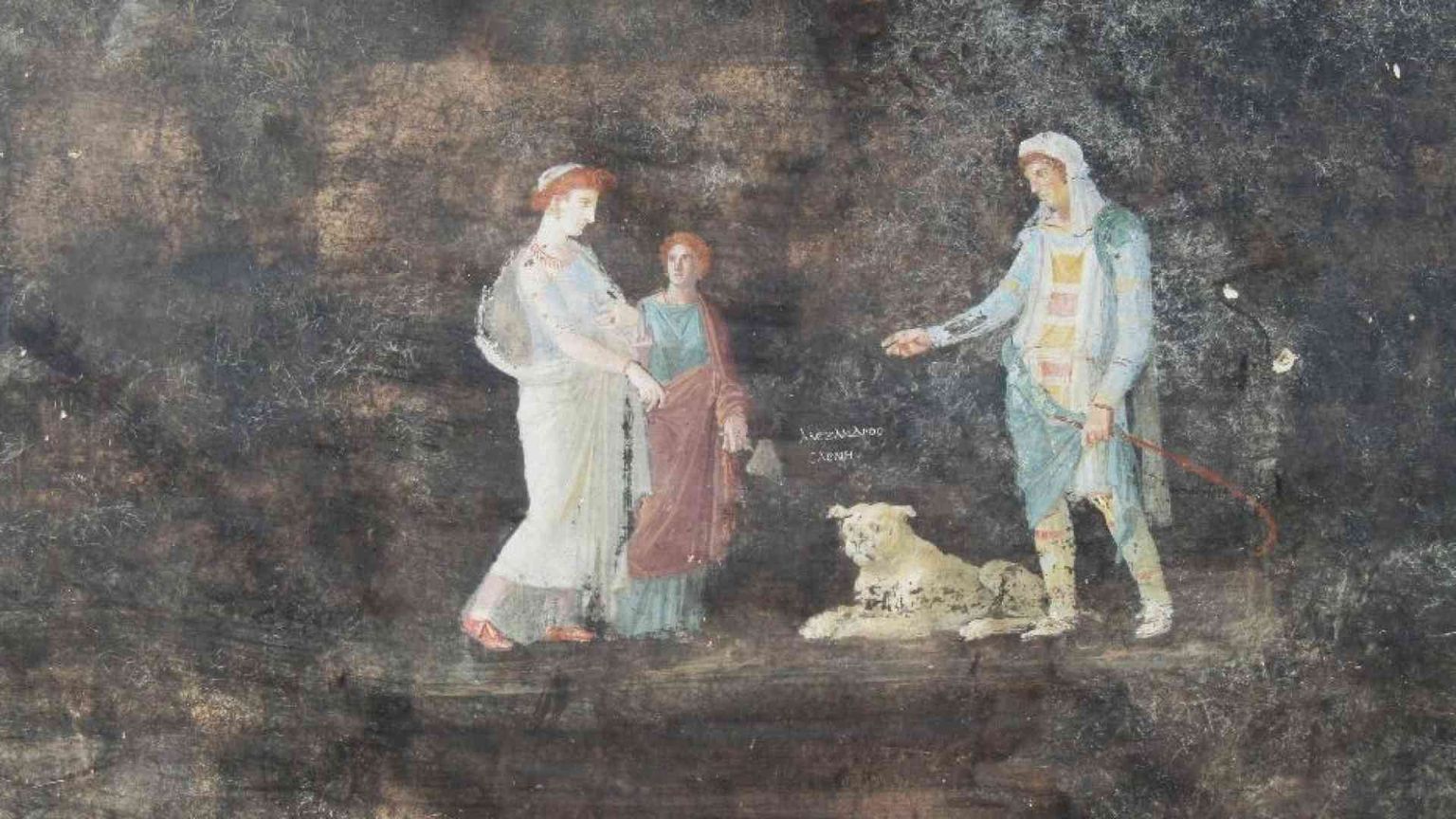 Pompei, un salone con decorazioni che illustrano la guerra di Troia