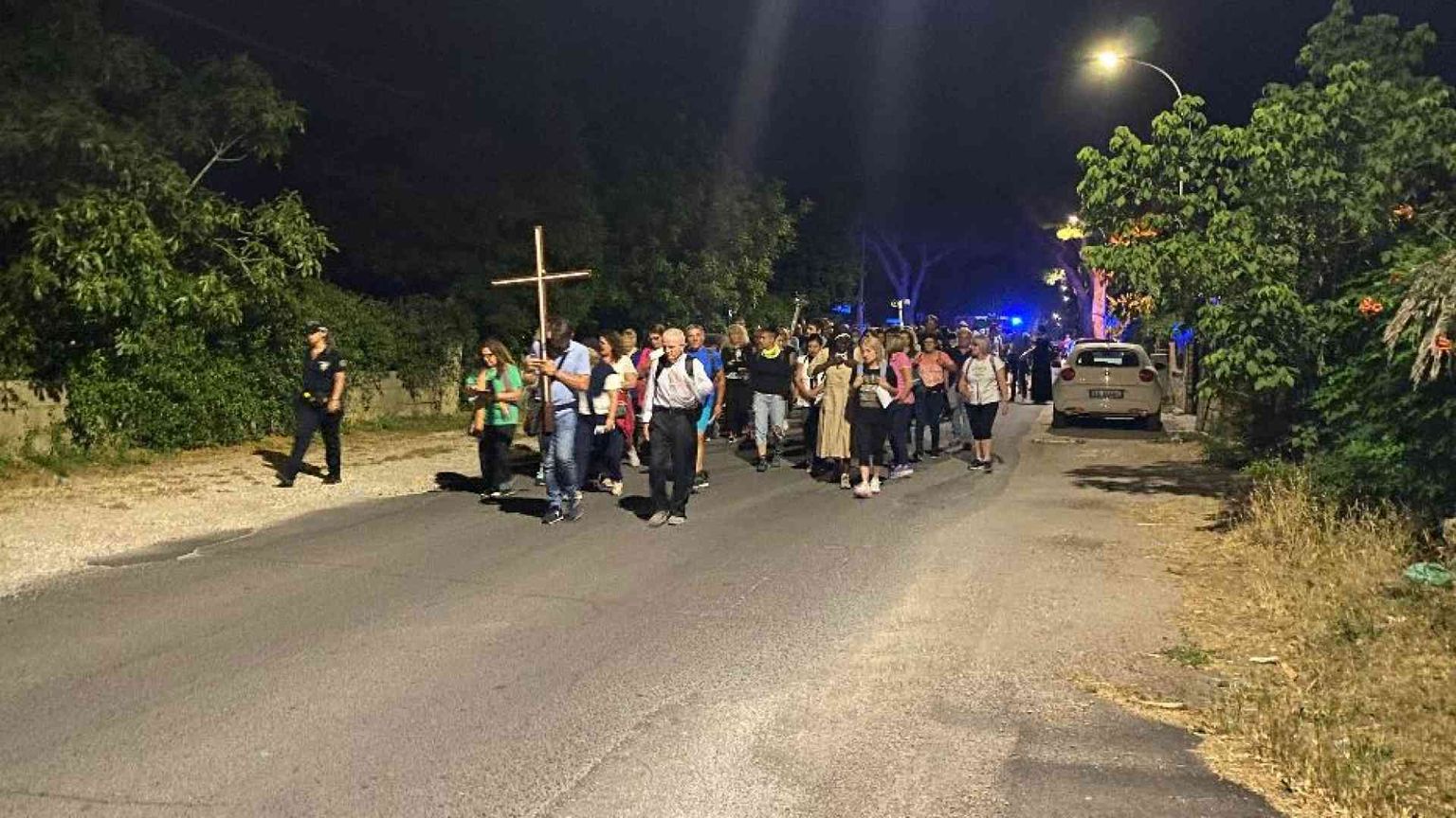 Il pellegrinaggio notturno alla casa del martirio di santa Maria Goretti