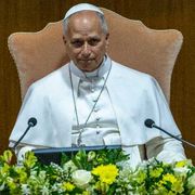 Papa Leone XIV alla presentazione dell'enciclica Magnifica humanitas