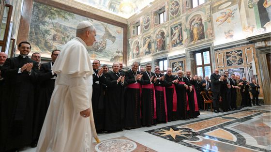 Un momento dell'udienza con l'ordinariato militare in occasione del centenario