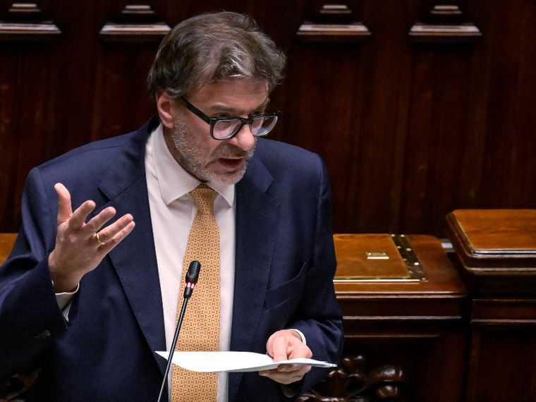 Il ministro dell’Economia, Giancarlo Giorgetti, durante l’informativa alla Camera sulla vicenda Mps-Mediobanca