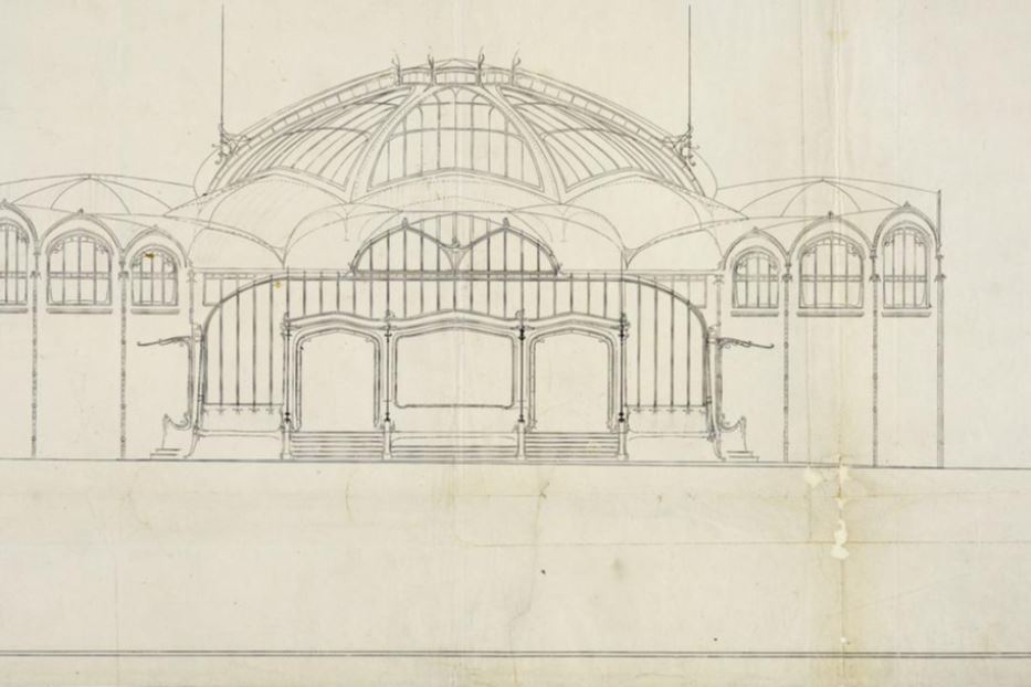 Victor Horta, disegno del Padiglione del Congo all’Expò di Parigi del 1900