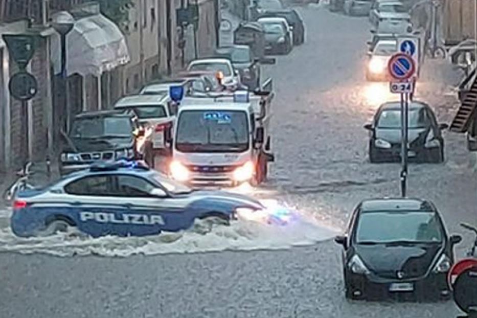 La città di Rimini colpita dal maltempo