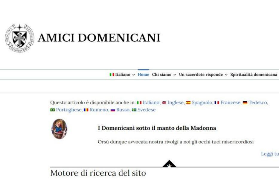 La testata del sito 'Amici Domenicani'