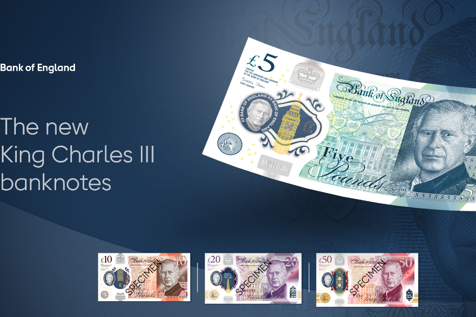 L'immagine di Re Charles appare sulle nuove banconote da 5, 10, 20 e 50 sterline emesse dalla Banca d'Inghilterra