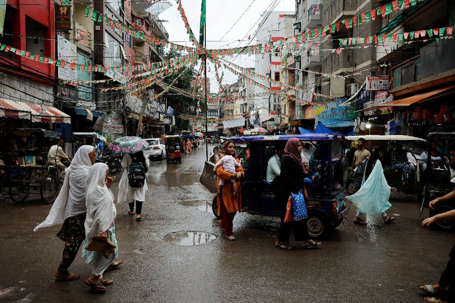 Un quartiere a New Delhi abitato prevalentemente da musulmani