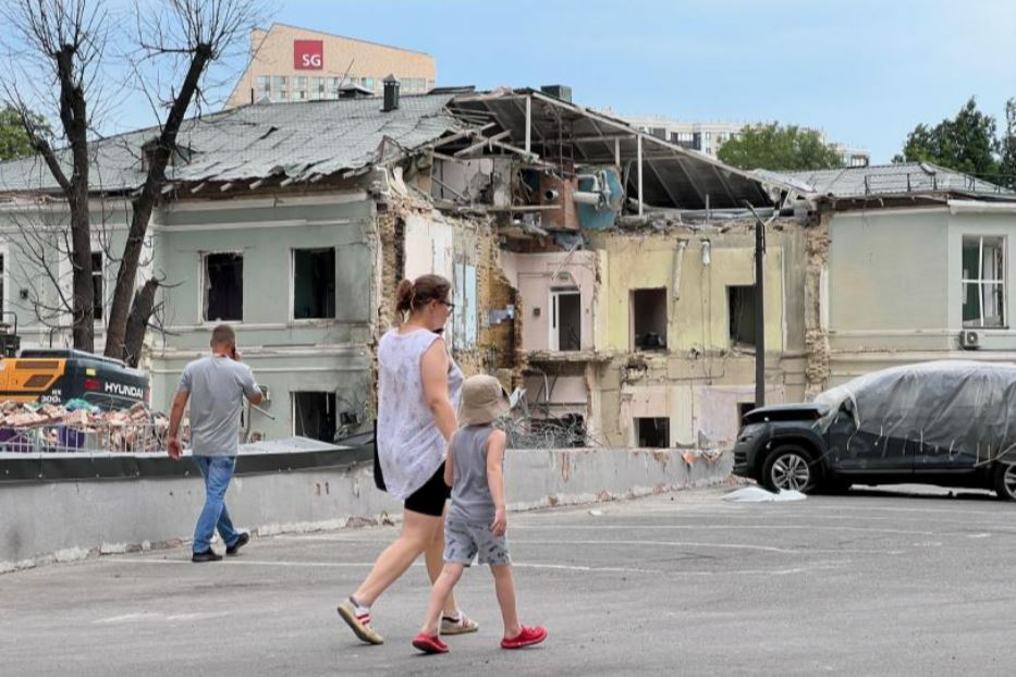 La palazzina dell’emodialisi su cui è piombato il missile che l’8 luglio ha colpito l’ospedale pediatrico di Kiev