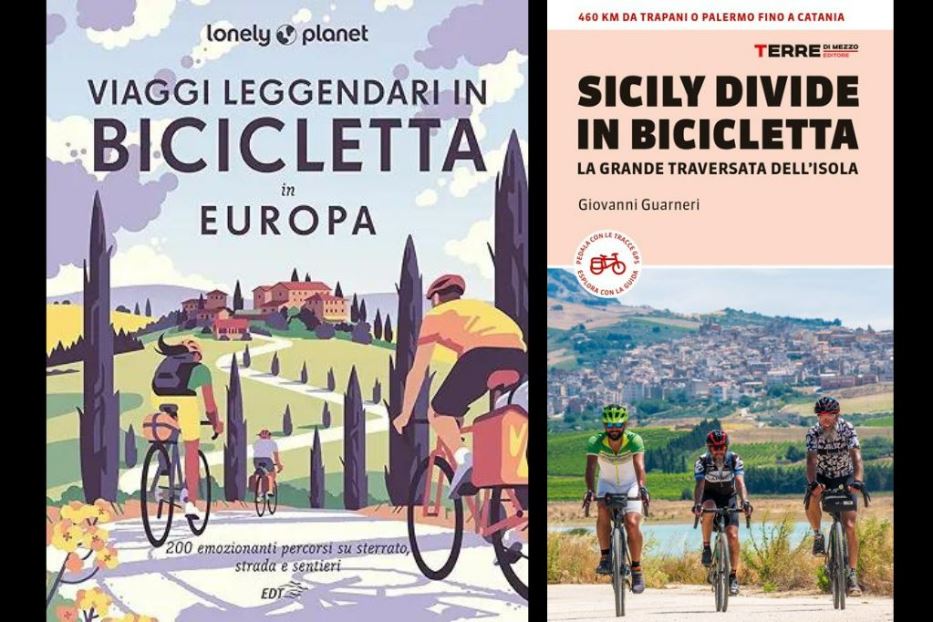 L'ultima uscita di Lonely Planet sulle bici e una delle tante guide di Terre di Mezzo sugli itinerari da percorrere sulle due ruote