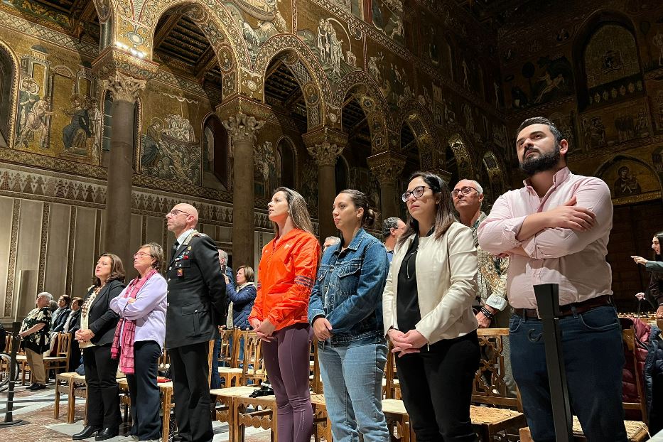 I ragazzi del Consiglio dei giovani del Mediterraneo nella Cattedrale di Monreale