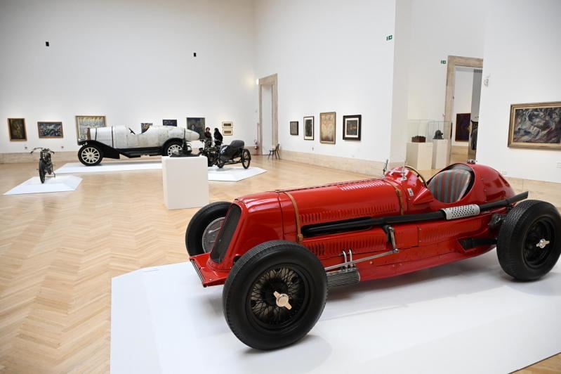 Una sala della mostra “Il tempo del Futurismo” alla Galleria Nazionale d'Arte Moderna e Contemporanea (Gnam) di Roma