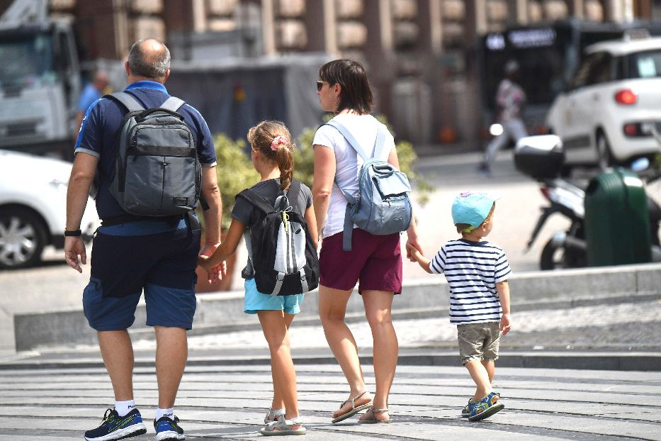 Una famiglia in giro per Roma