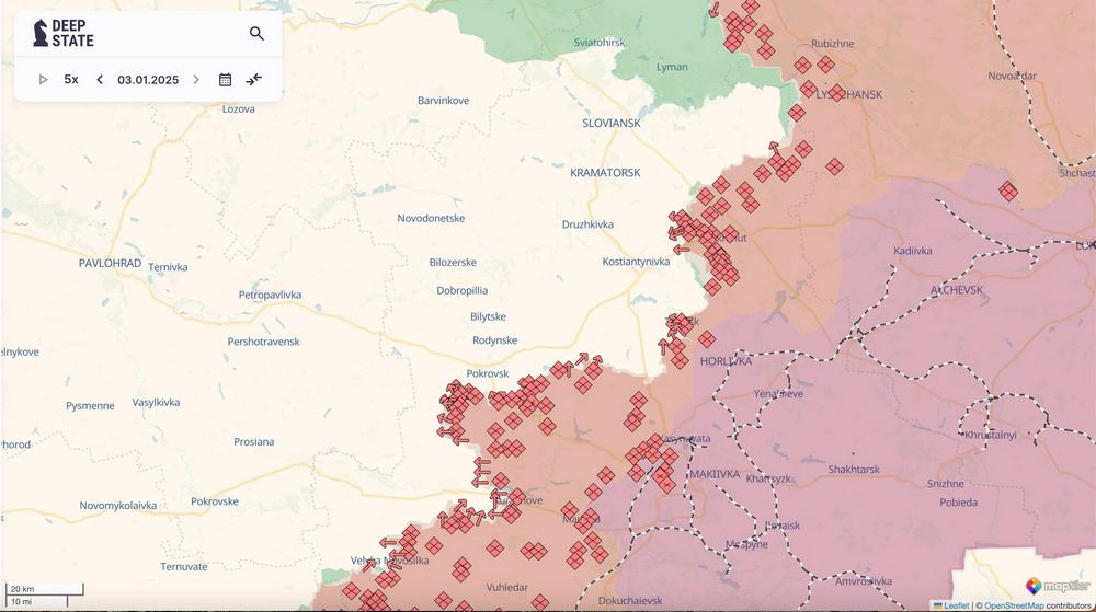 La situazione del fronte nella regione di Donetsk