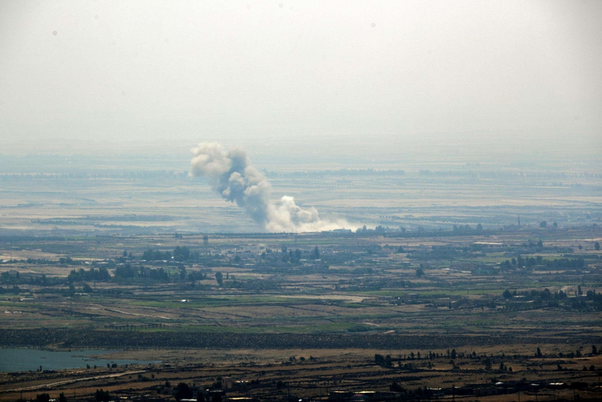 Un'immagine dei bombardamenti in atto nella regione ancora in mano ai ribelli anti-Damasco (Ansa) - 