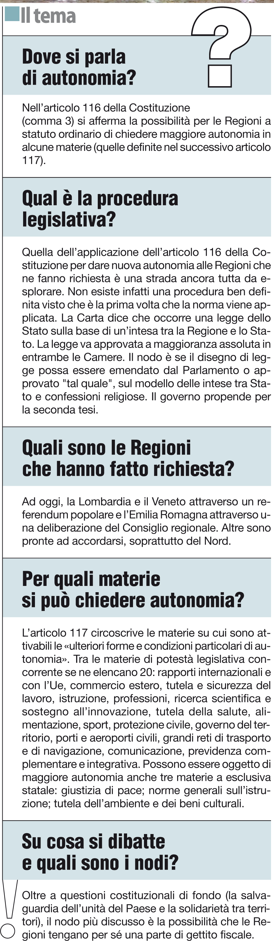 Autonomia, Primo Passo «tecnico». L'altolà M5s: No A Cittadini Di Serie B