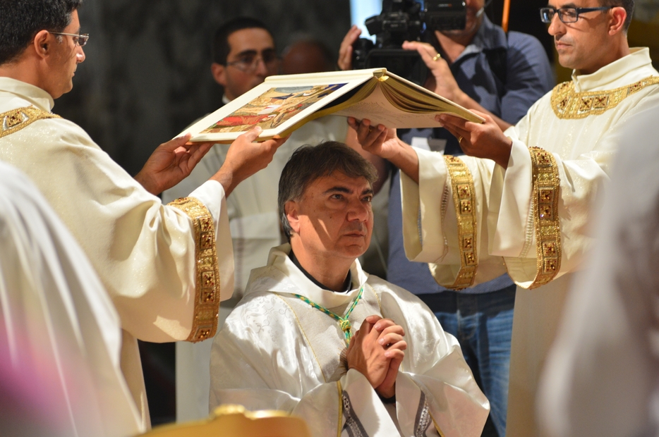 Monsignor Domenico Battaglia new archbishop of Naples.  In this file image, his episcopal ordination in 2016 in Catanzaro