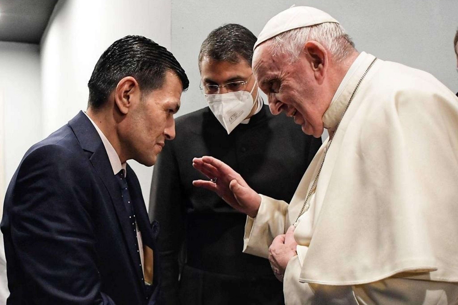 L'incontro tra papa Francesco e il padre di Alan Kurdi a Erbil