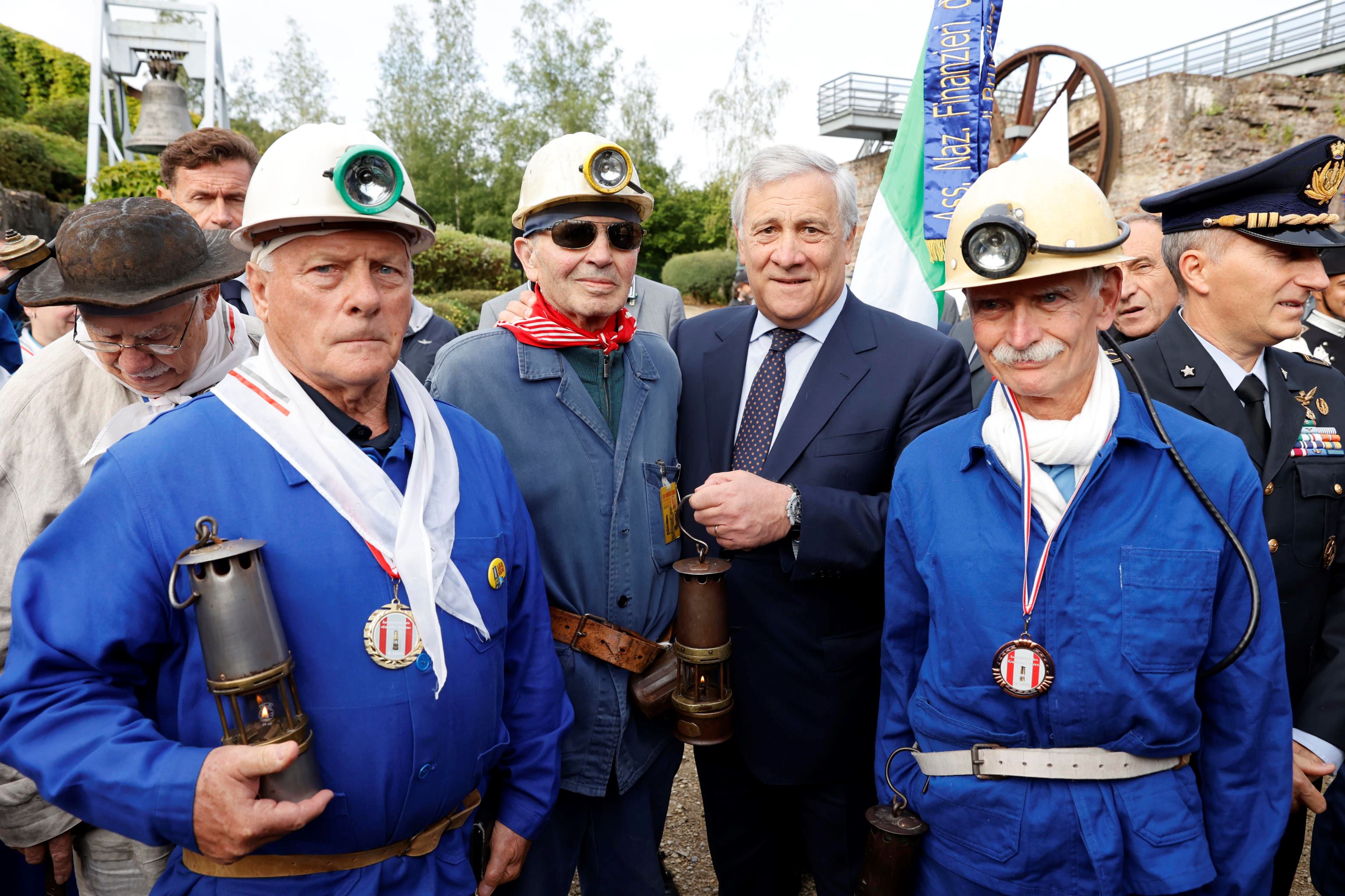 Il ministro degli Esteri Antonio Tajani alla cerimonia di Marcinelle
