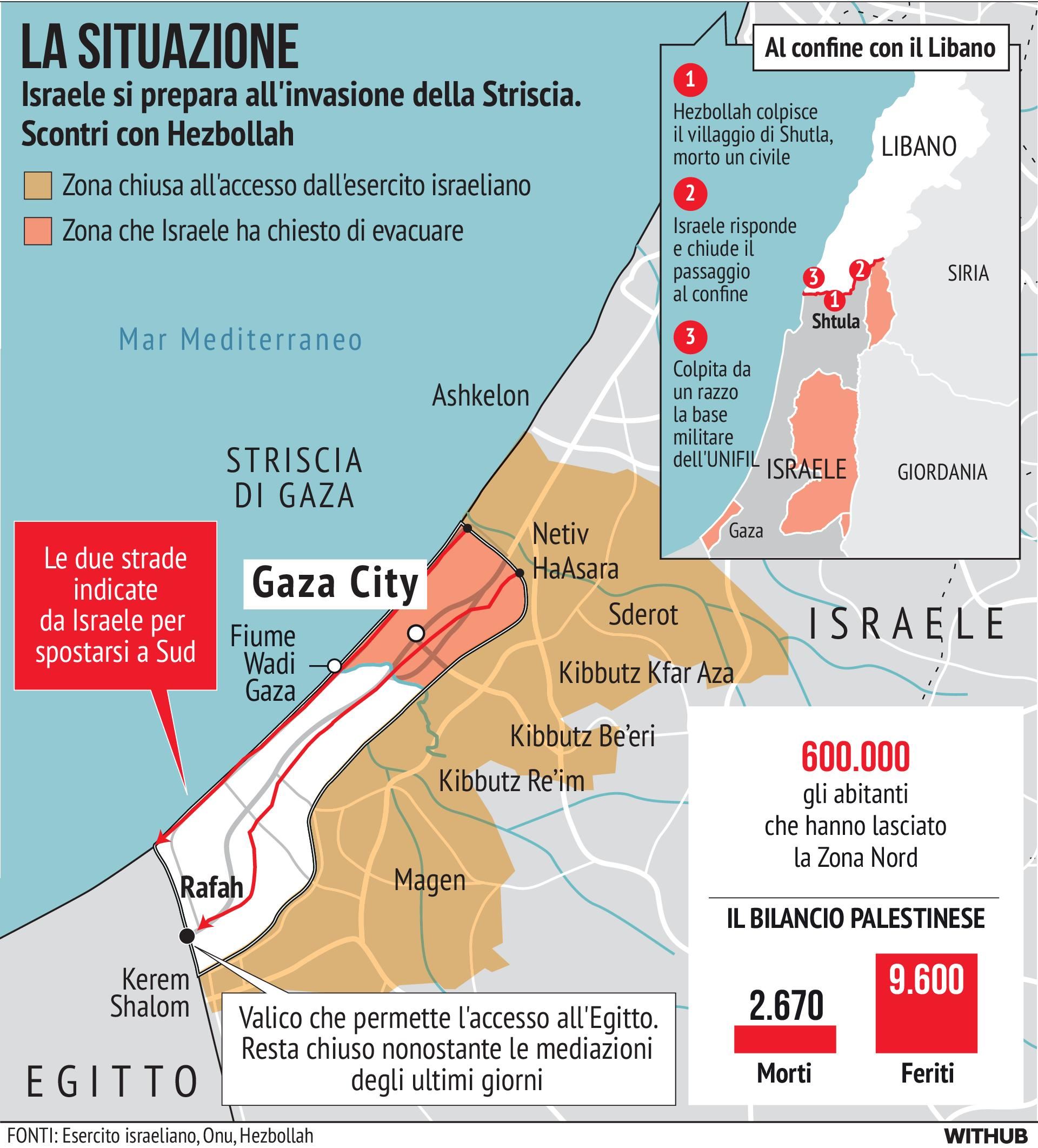 Missili Dal Libano, Nuovi Raid Di Israele. Domani Arriva Biden