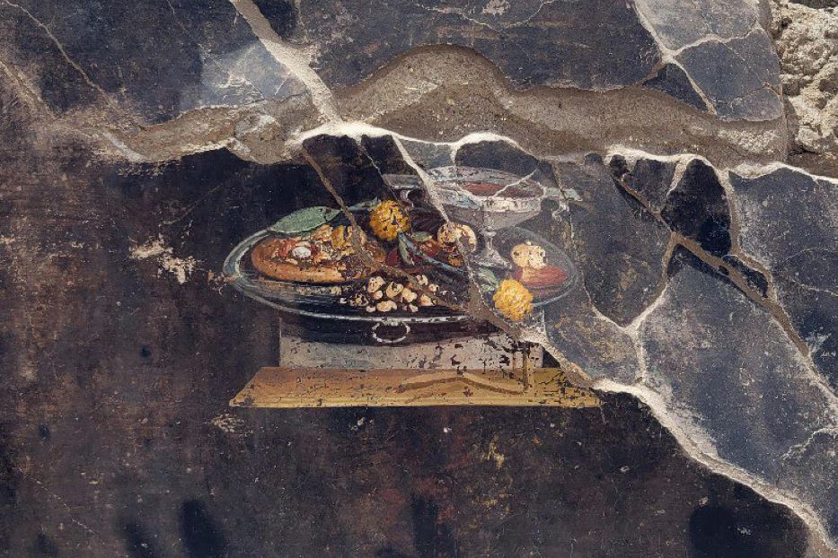 L'affresco con la "pizza" trovato a Pompei