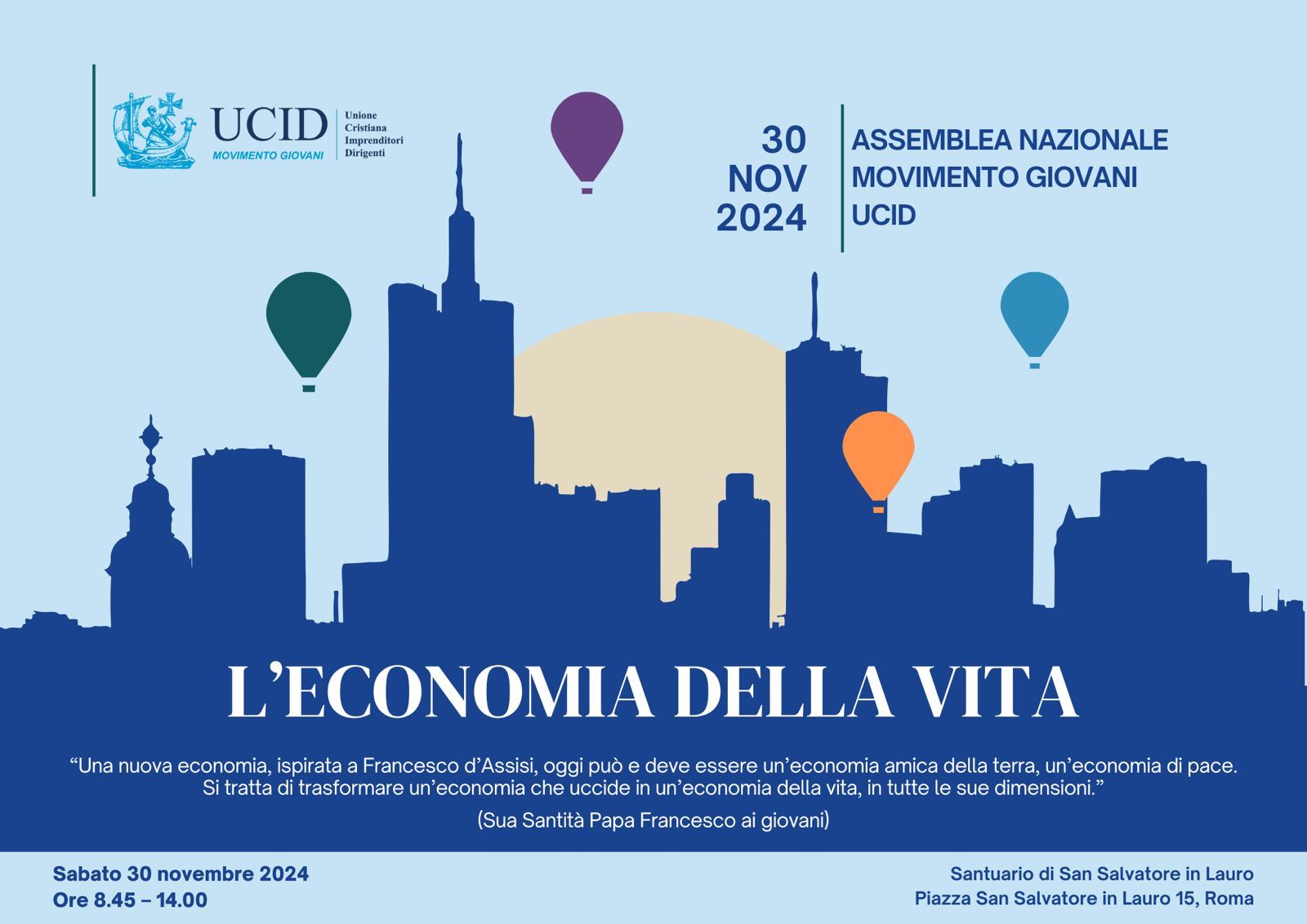 L'economia della vita: il 30 novembre l'assemblea del Movimento Giovani Ucid