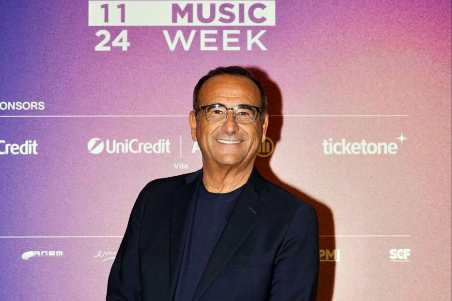 Carlo Conti oggi alla Milano Music Week