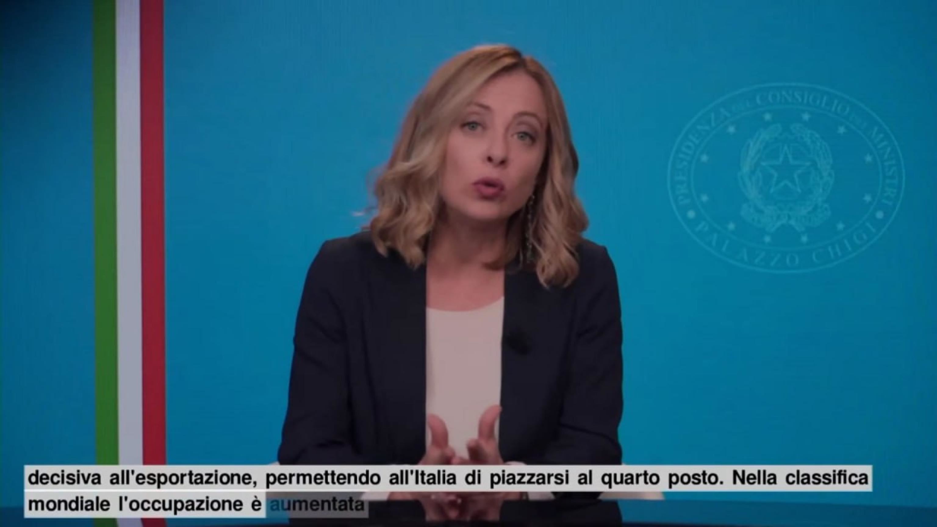 Un frame del video di Giorgia Meloni per celebrare i primi due anni del suo governo