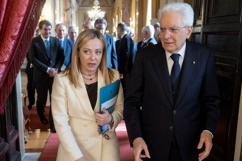 La premier Giorgia Meloni con il presidente della Repubblica, Sergio Mattarella