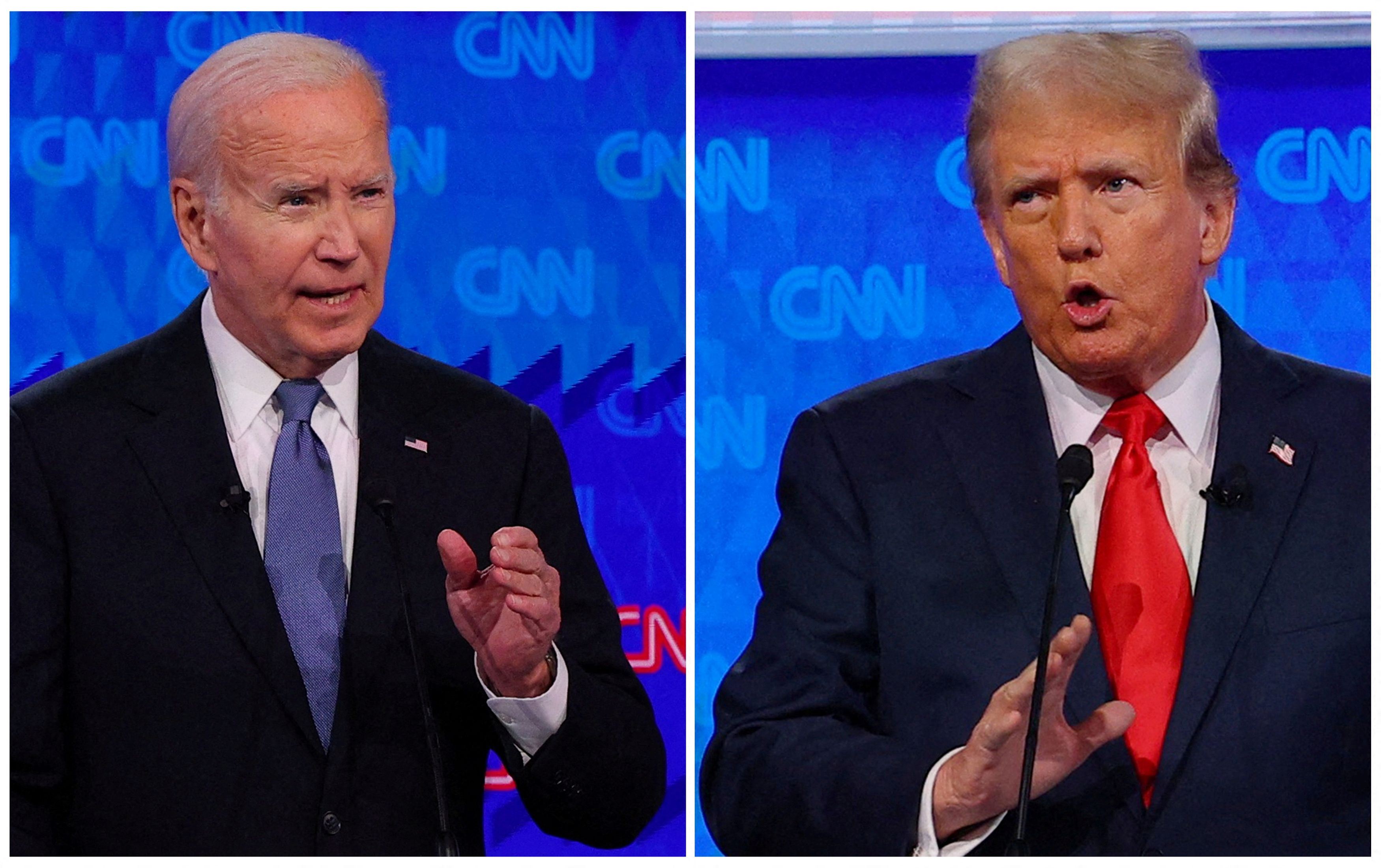 I due protagonisti del duello tv: Biden e Trump