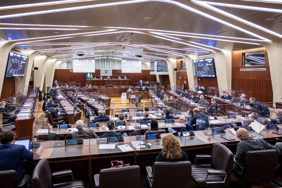 L'aula del Consiglio regionale della Lombardia