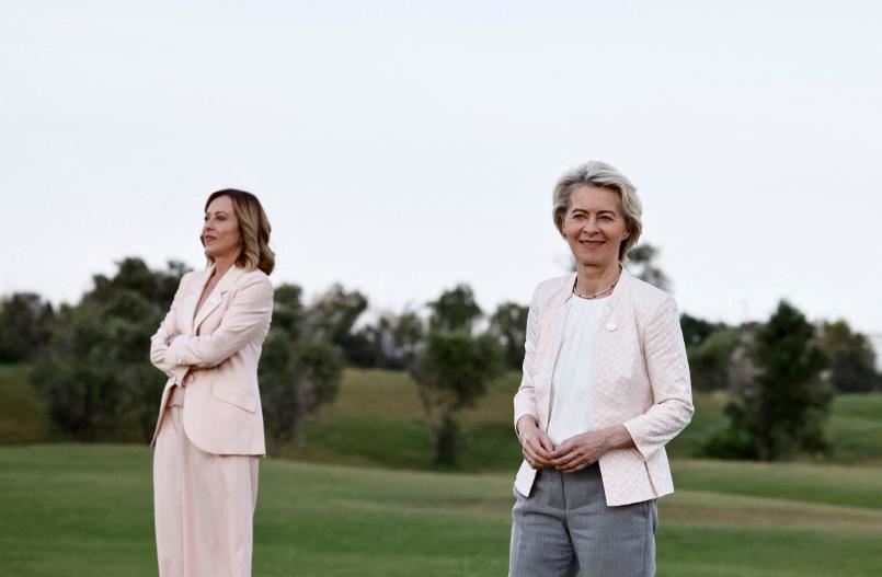 Giorgia Meloni e Ursula von der Leyen al recente G7 in Puglia