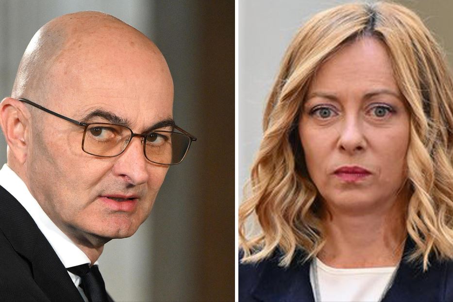 Il vicepresidente del Csm Fabio Pinelli e la premier Giorgia Meloni