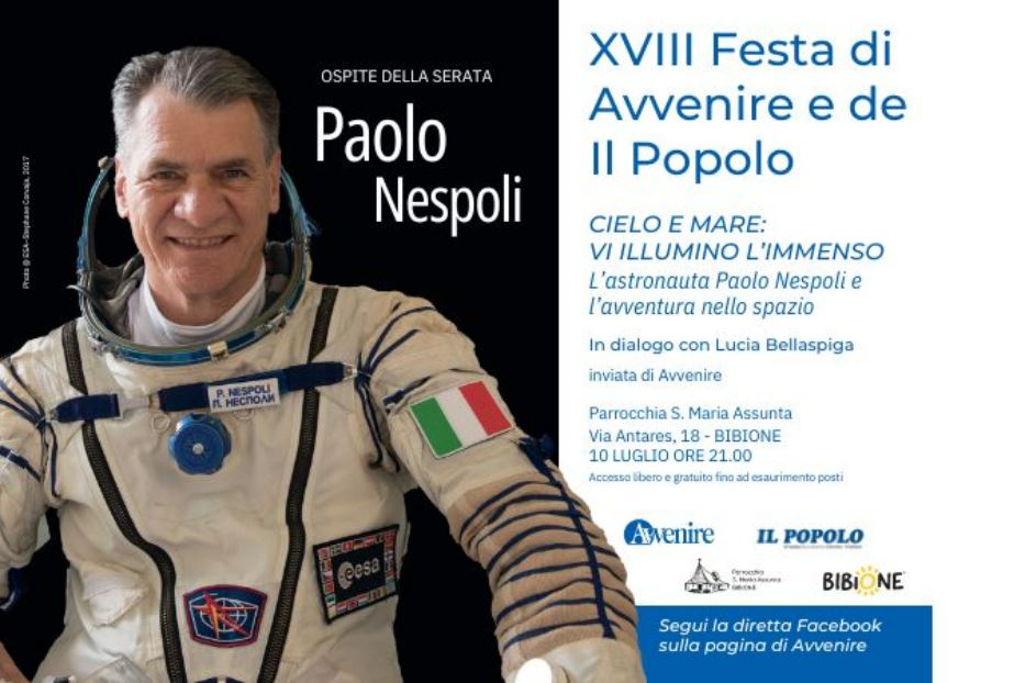 "Vi illumino d'immenso": l'astronauta Nespoli a Bibione il 10 luglio