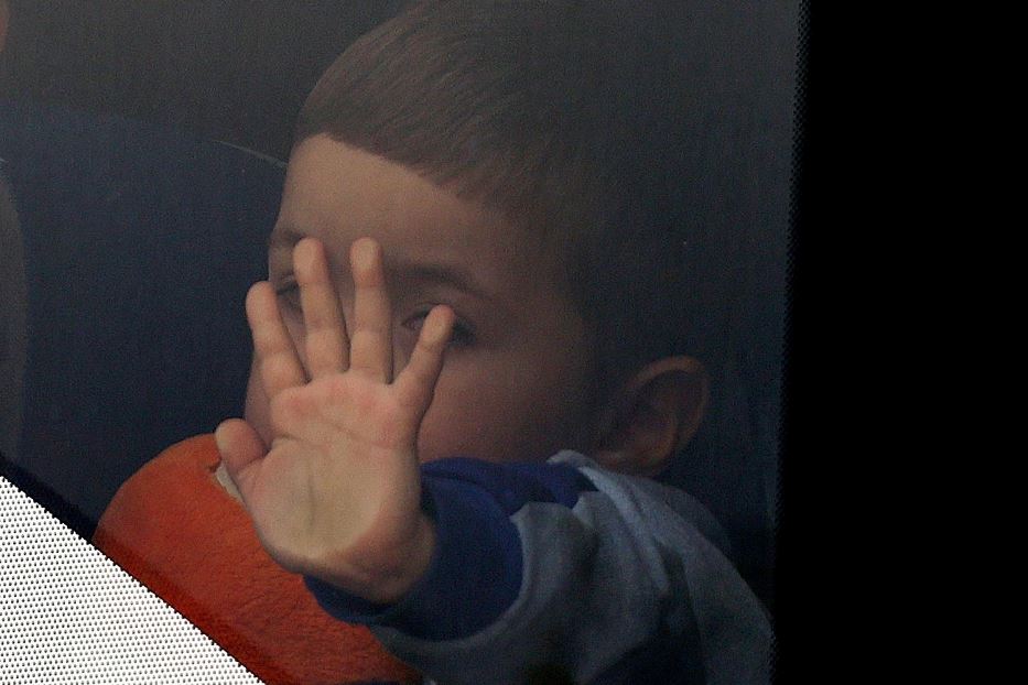 Un bambino ucraino arrivato in Italia in bus