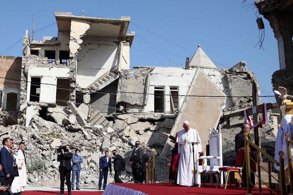 Papa Francesco durante la visita apostolica in Iraq nel marzo 2021