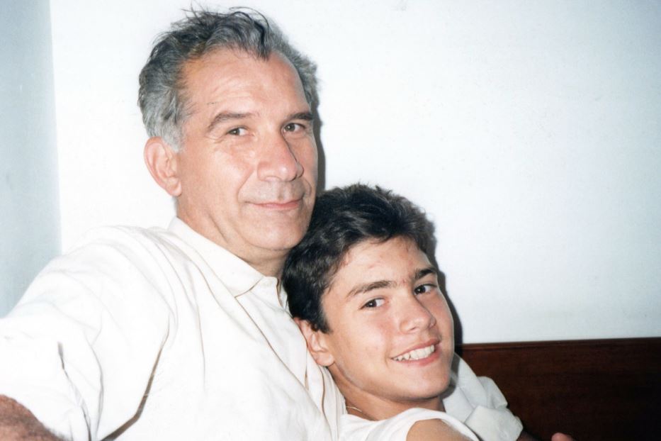Carlo Casini con il figlio Marco, oggi cinquantenne