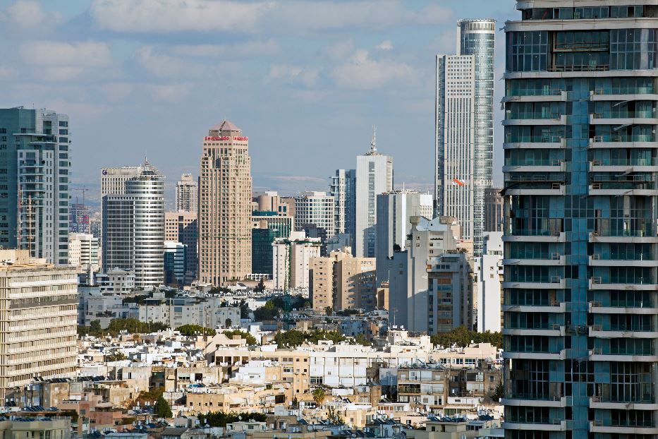 Il centro di Tel Aviv, capitale ufficiale di Israele