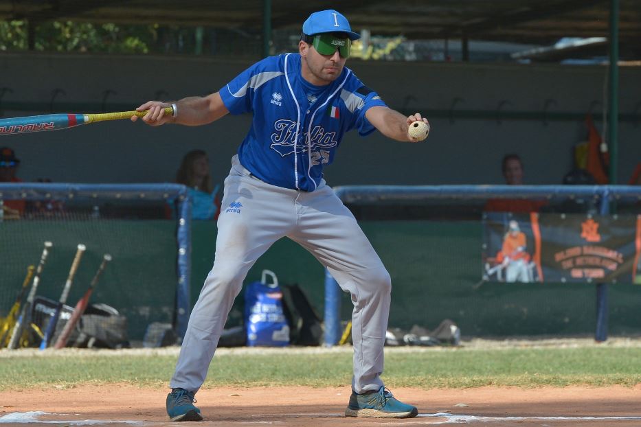 Giorgio Napoli, giocatore della Nazionale italiana impegnata nei Mondiali di baseball per ciechi