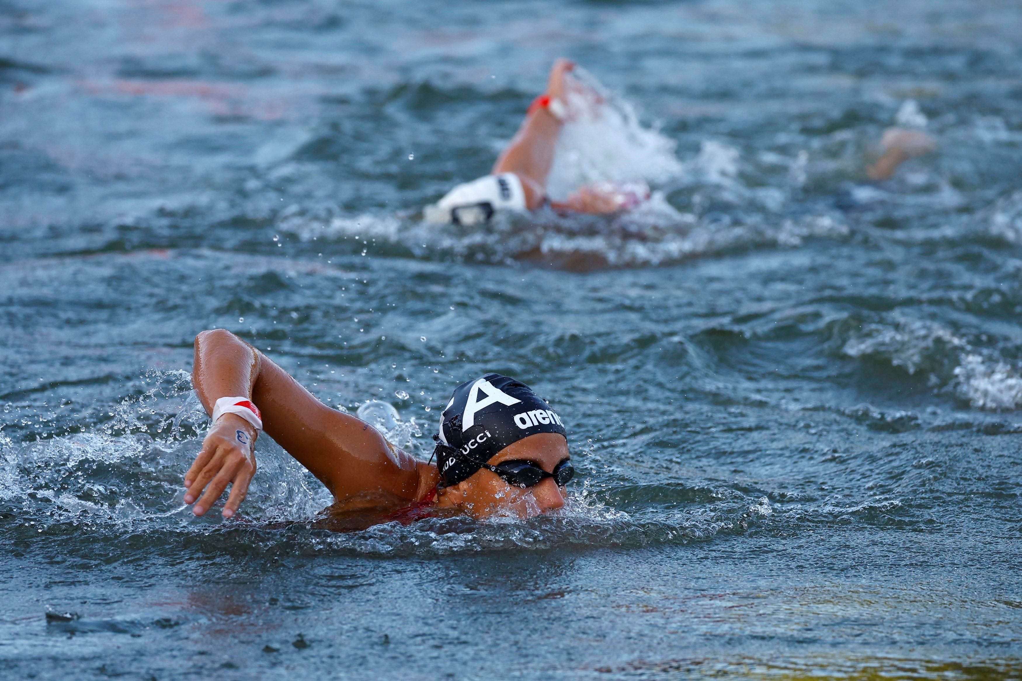 Ginevra Taddeucci durante la prova dei 10 km in acque libere