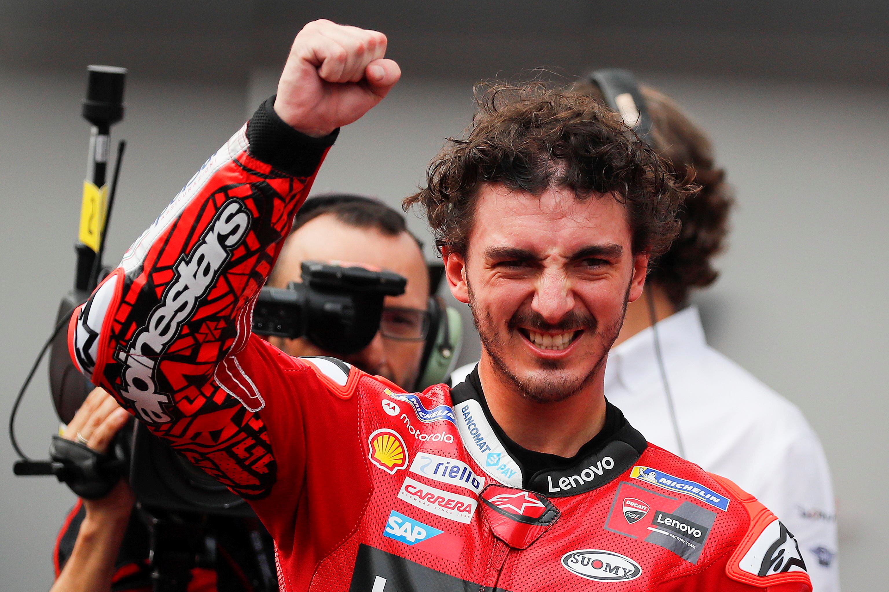 Il pilota italiano campione del mondo in carica della MotoGp Pecco Bagnaia